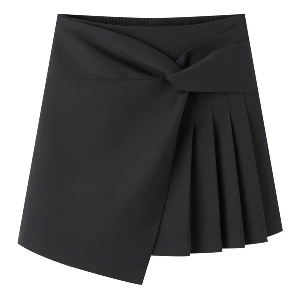 【丽公主专属】太平鸟扭结百褶半裙显瘦时尚气质半身裙A1GED2219