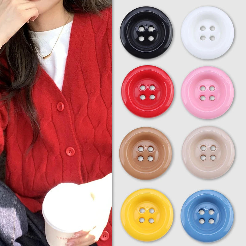 毛衣圆形钮扣装饰配饰衣服缝纫辅料大衣纽扣风衣外套大号彩色扣子