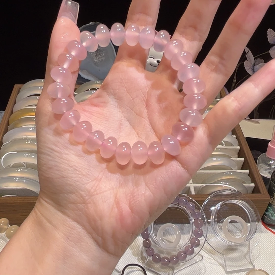手镯玛瑙/玉髓未镶嵌粉手串