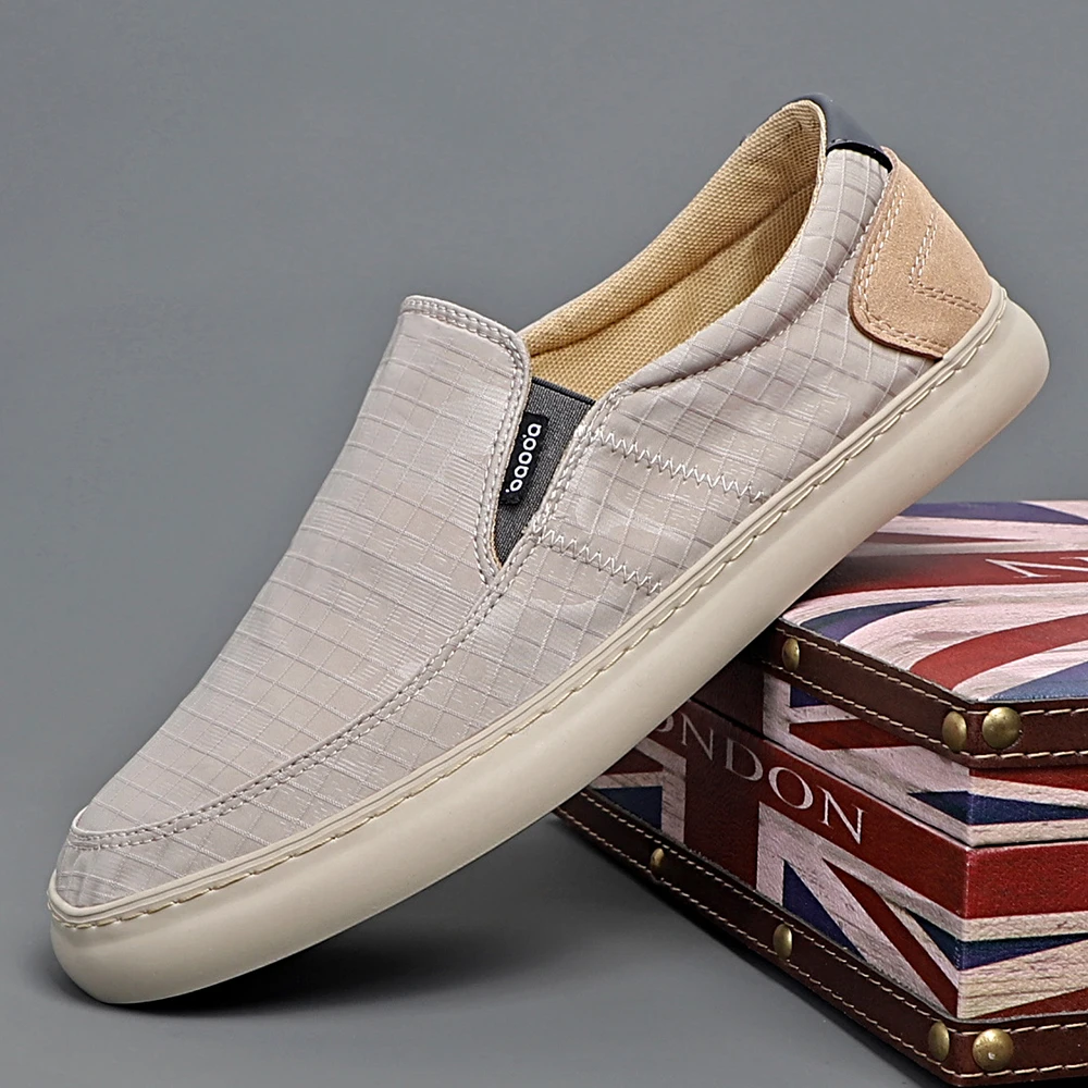 2025夏季新款男鞋拼色潮鞋一脚蹬懒人鞋轻便休闲鞋男士布鞋*25009