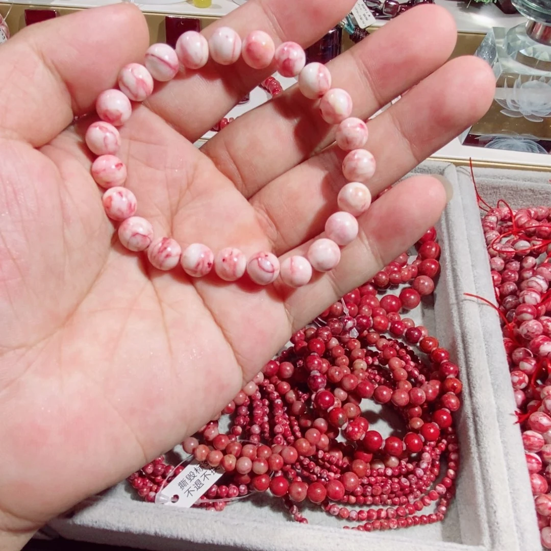 天然辰砂原石手串