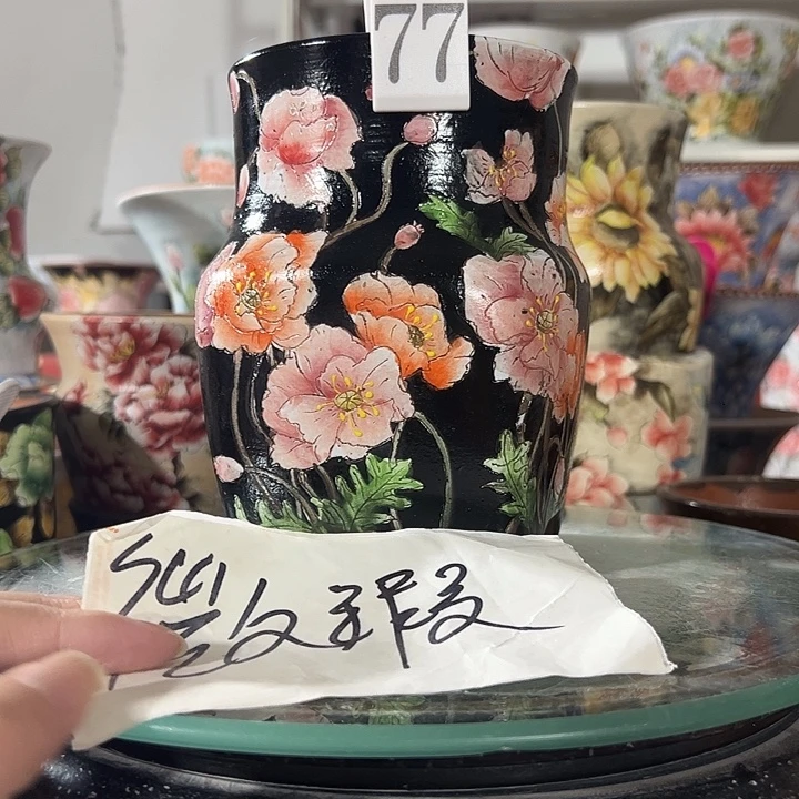 景德镇幸运花盆手绘韩式花盆