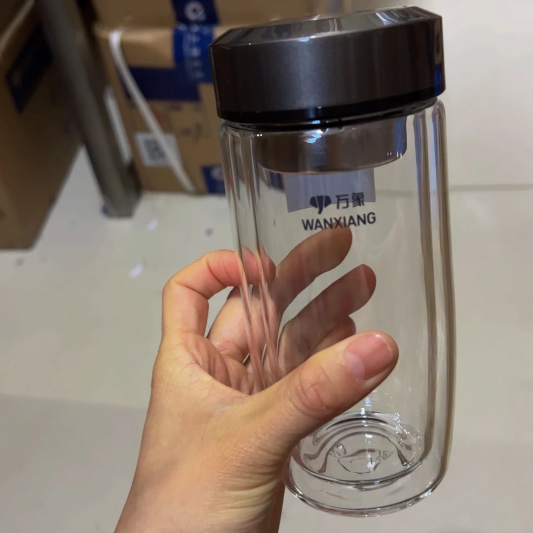 V406双层玻璃杯360➕杯套➕除垢剂