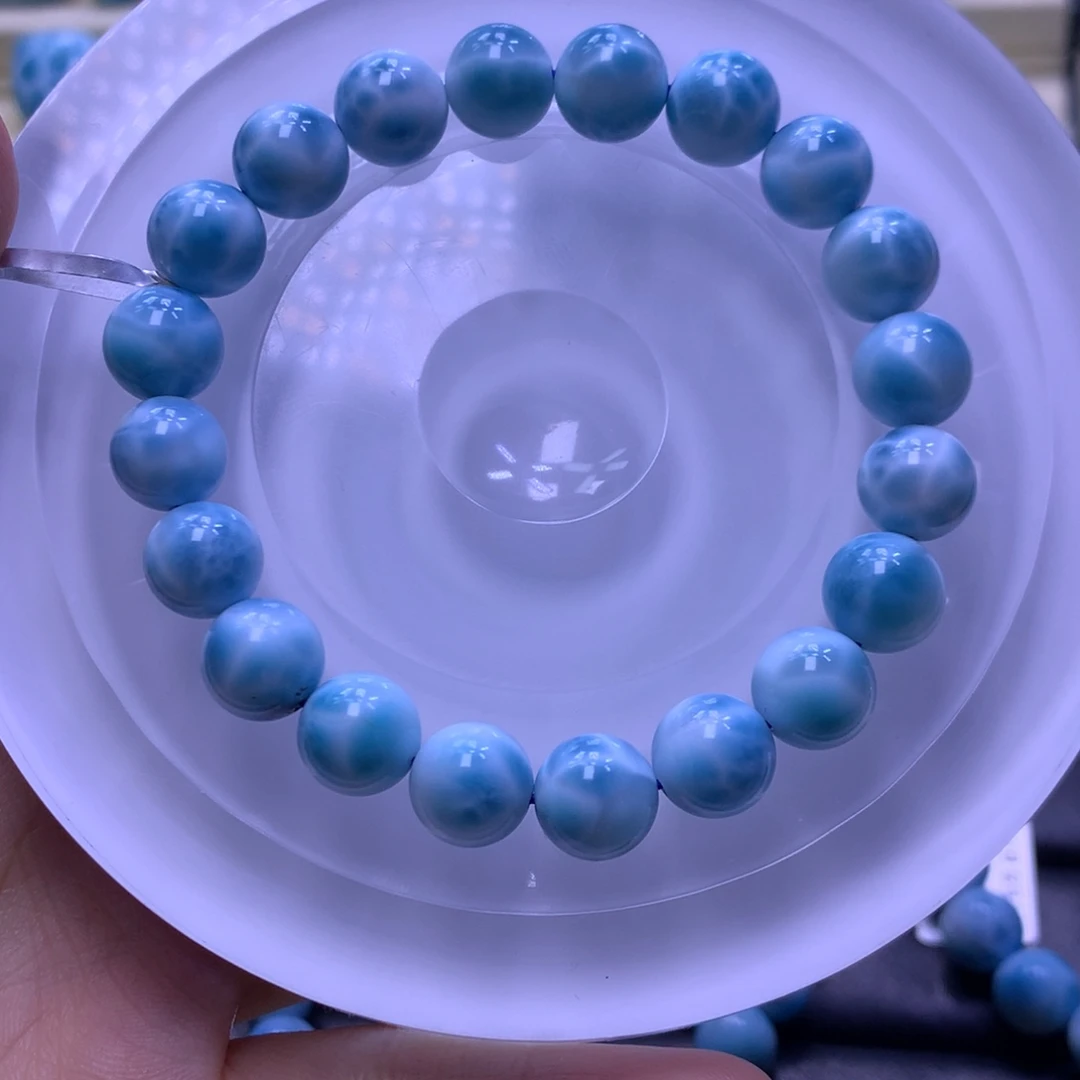 针钠钙石（海纹石）未镶嵌手串10+手串色差略异