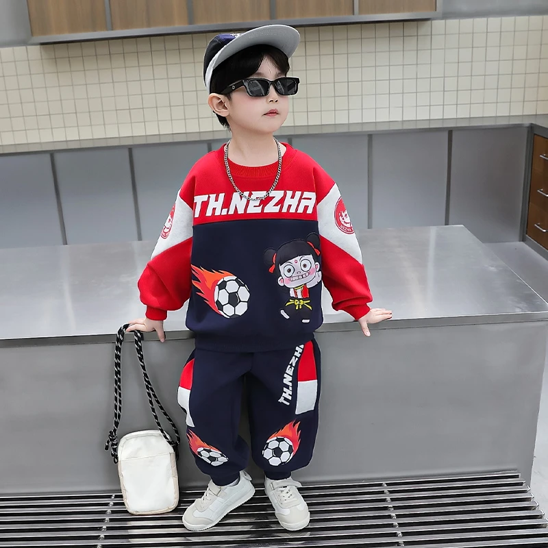 哪吒服装男童春秋套装3-6岁8宝宝运动服痞帅气男孩时髦炸街两件套