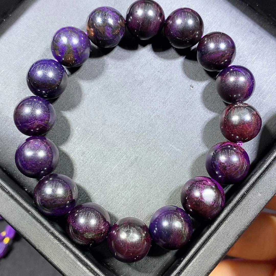 苏纪石（舒俱来）未镶嵌南非老矿舒俱来老油紫圆珠单圈