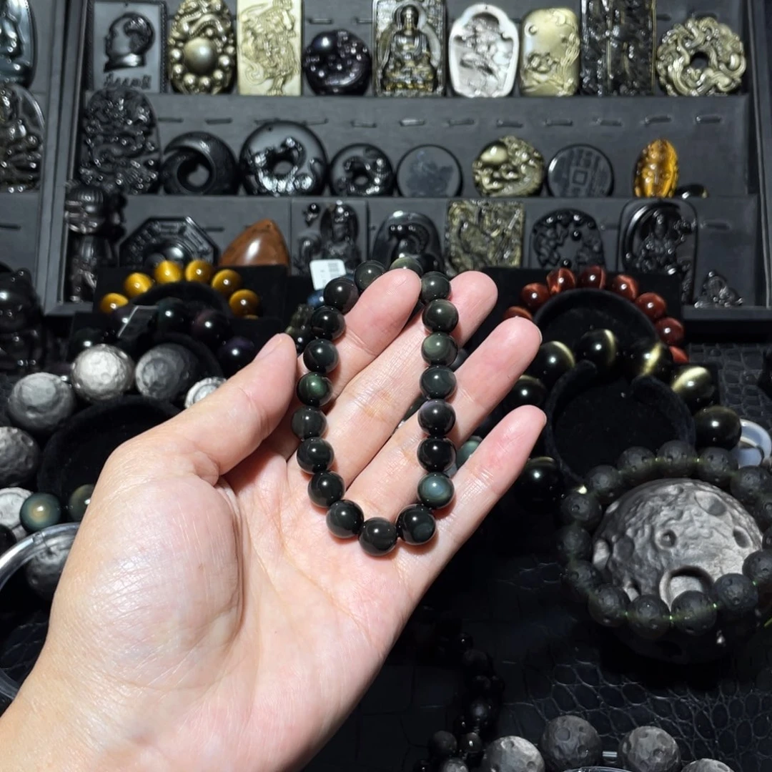 黑曜岩未镶嵌手链