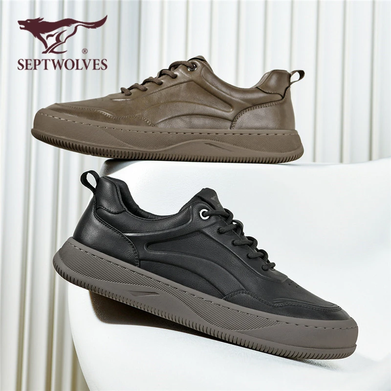 七匹狼男鞋夏季新款休闲皮鞋男士低帮透气复古耐磨工装板鞋9870