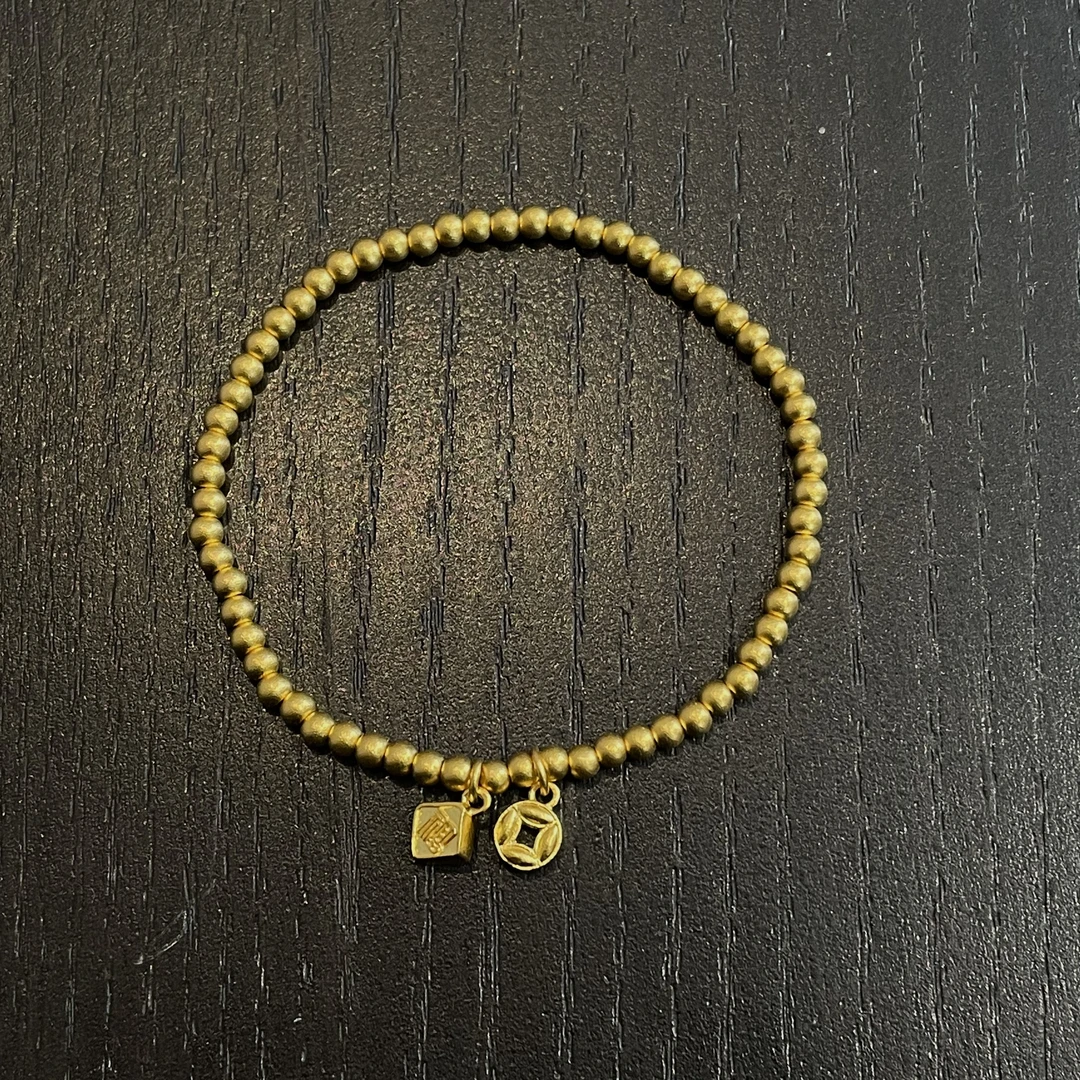足金999真金福字手串