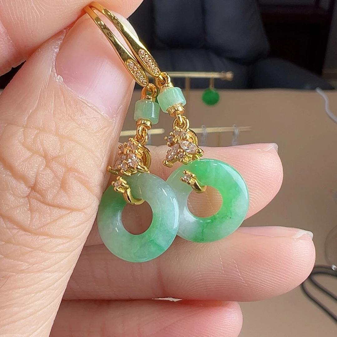 翡翠银S925镶嵌耳饰耳饰2