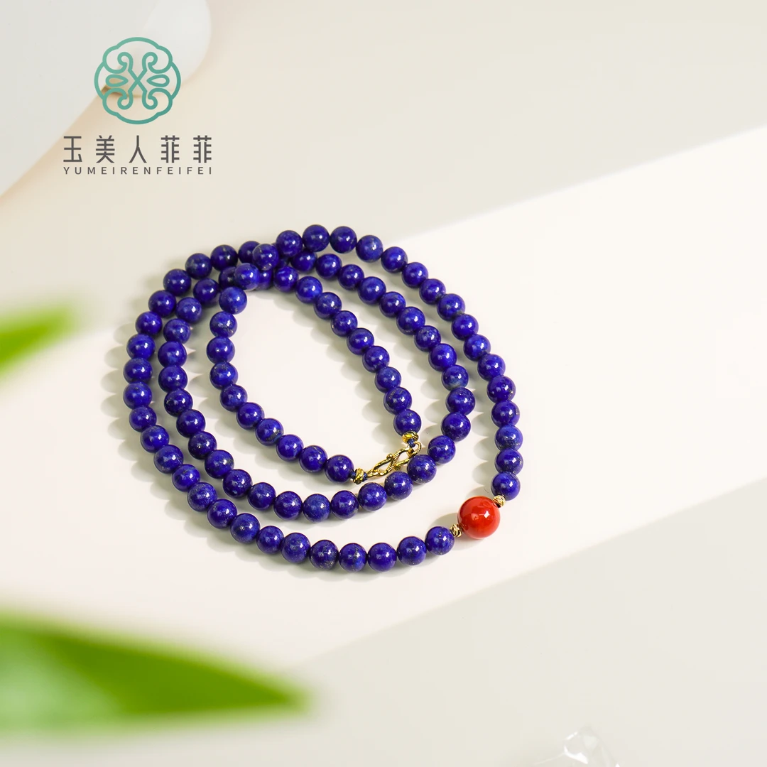 菲菲珠宝好#青金石圆珠约6mm项链