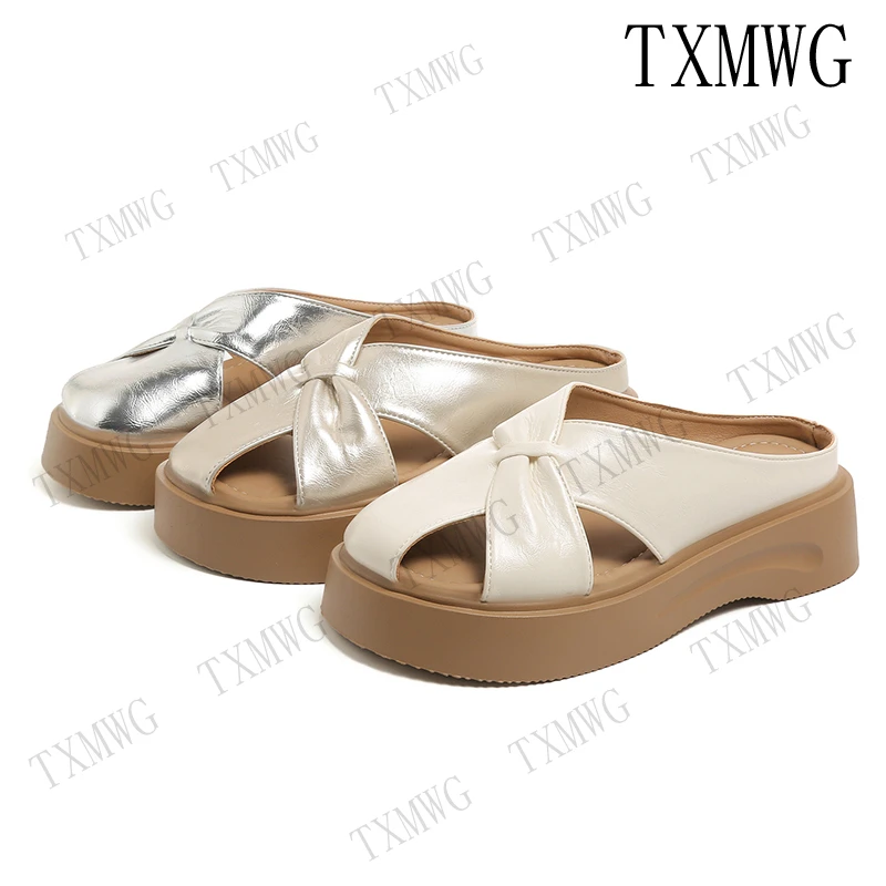 麦1【运费补贴】5CM欧若风高级感厚底勃肯拖鞋女休闲半包头凉拖6043