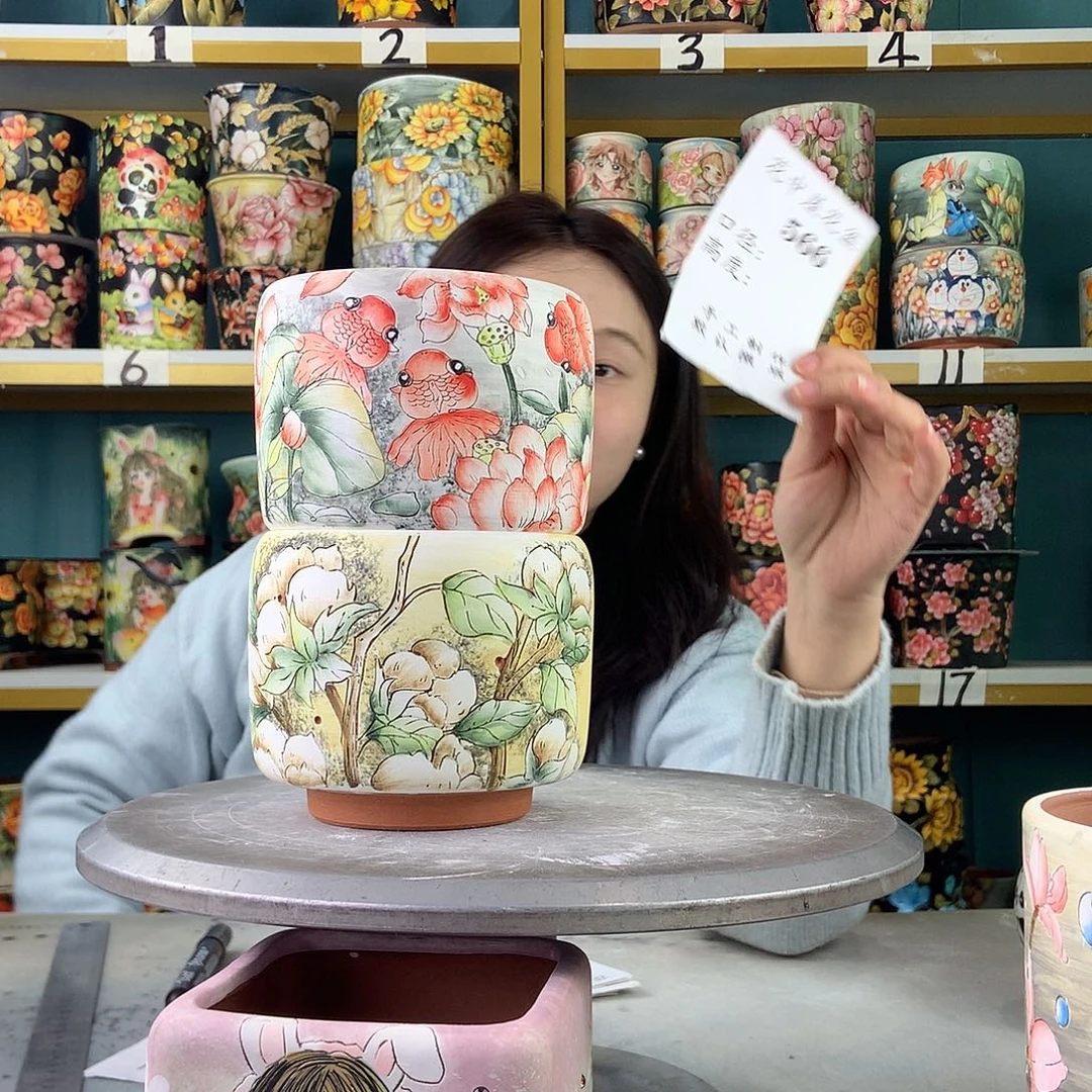 陶景德镇手工花盆566