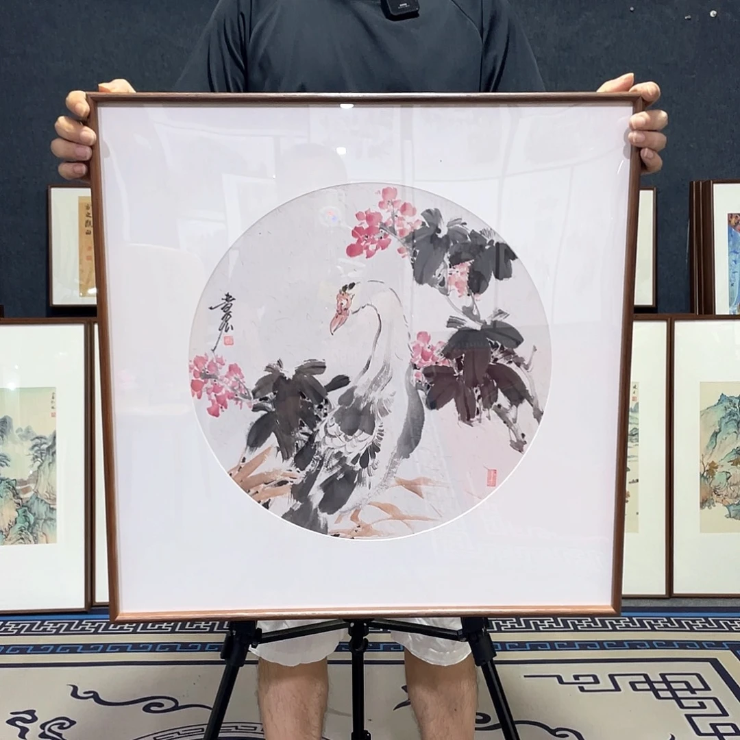 国画手绘画作品带框60/60