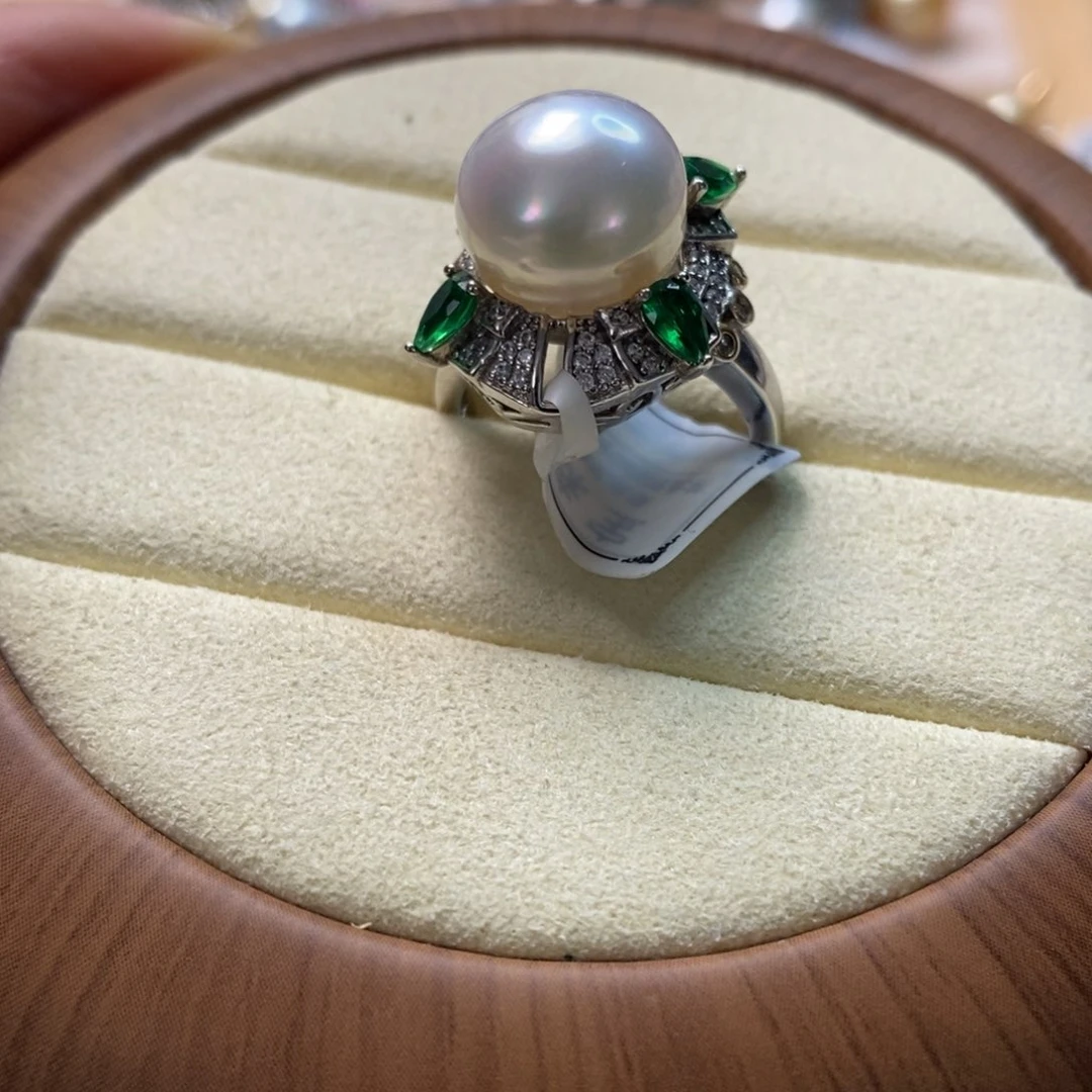 海水珍珠戒指银S925镶嵌