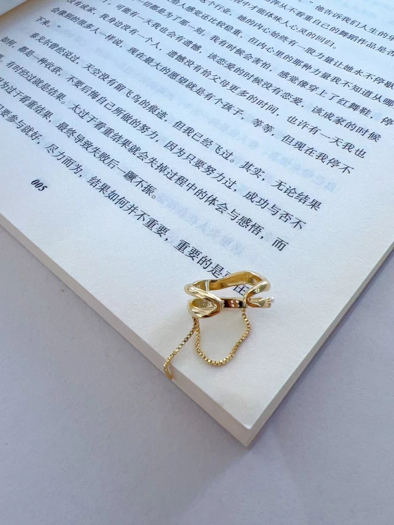 铜合金合成锆石耳饰 女极简风耳夹气质金色小众冷淡风精致素款