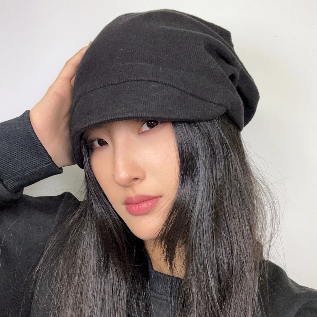 复古日系堆堆帽小帽檐素颜百搭显脸小包头冷帽帽檐产后帽经典时尚