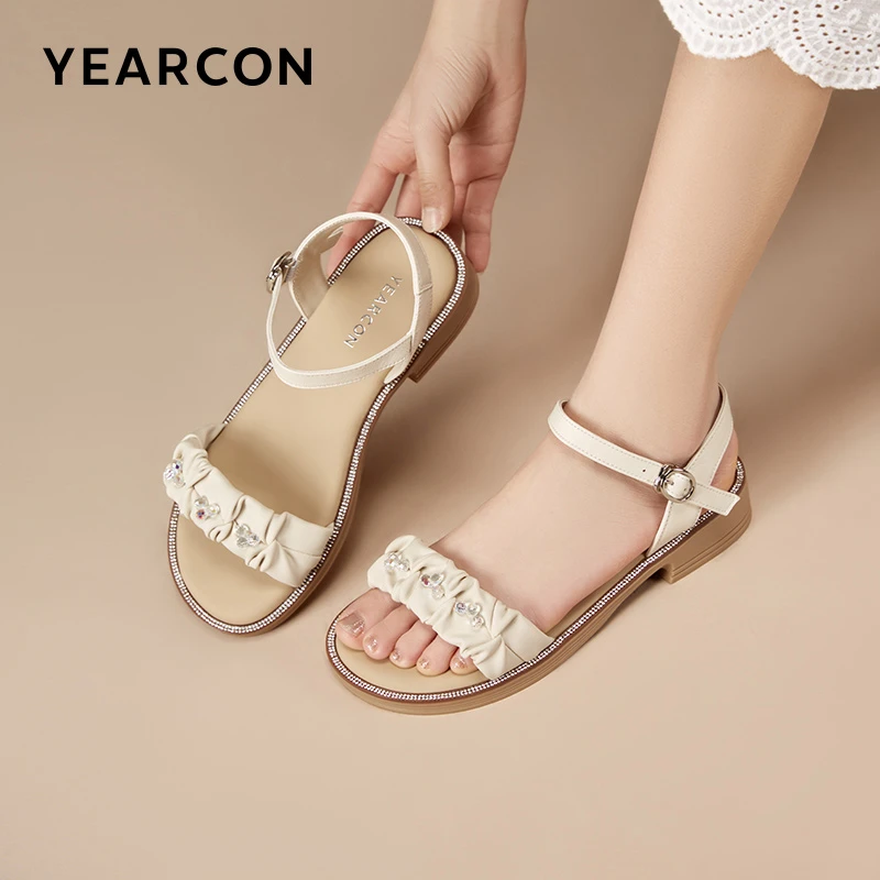 意尔康休闲凉鞋女外穿夏季夏天新款仙女风配裙子平底不累脚沙滩鞋