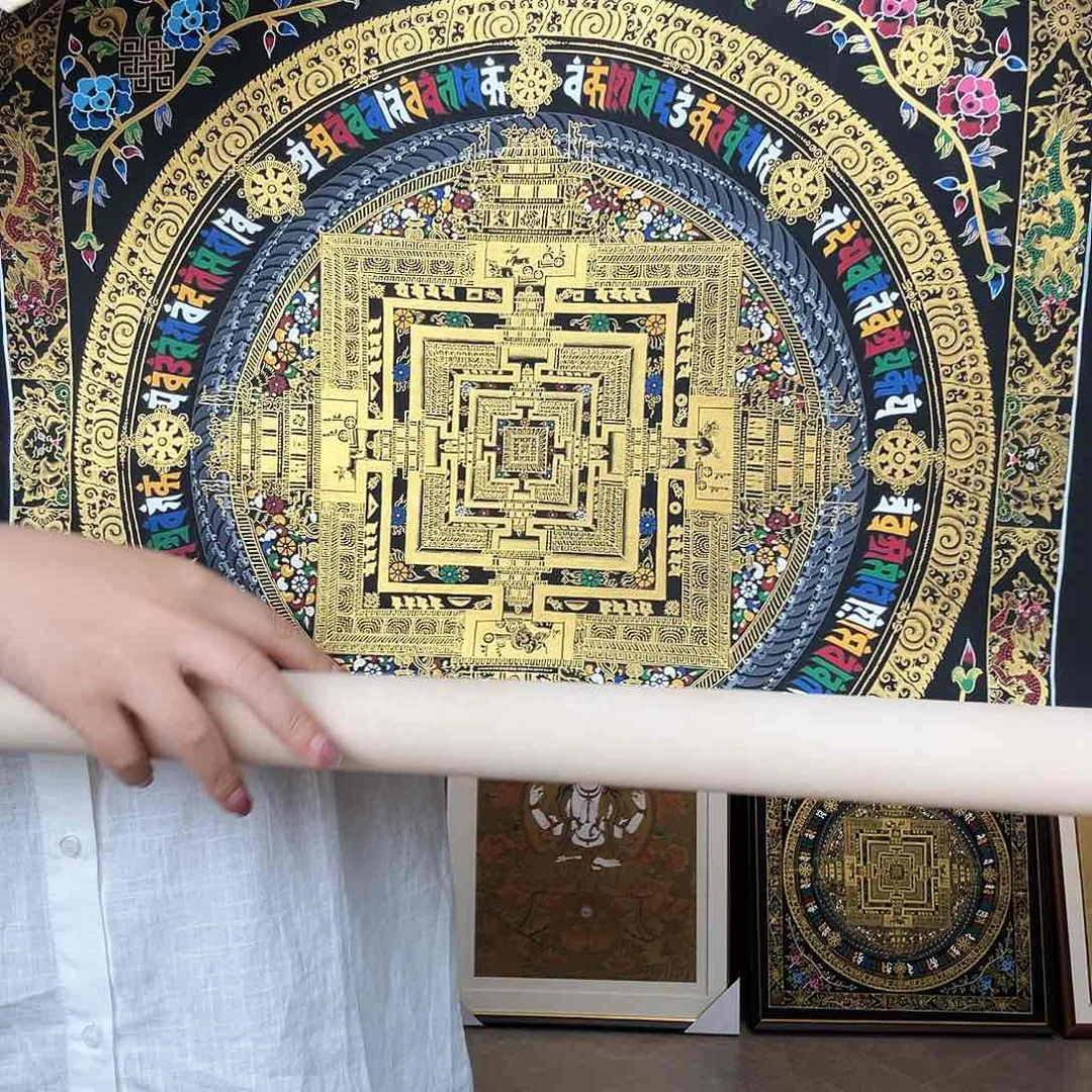 装裱画尼泊尔手绘唐卡画