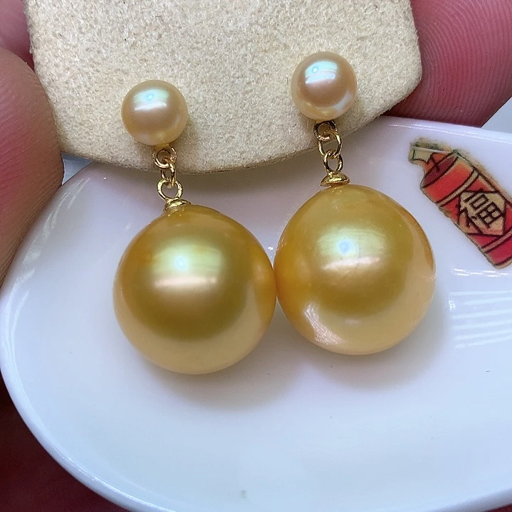 银S925镶嵌耳饰淡水珍珠