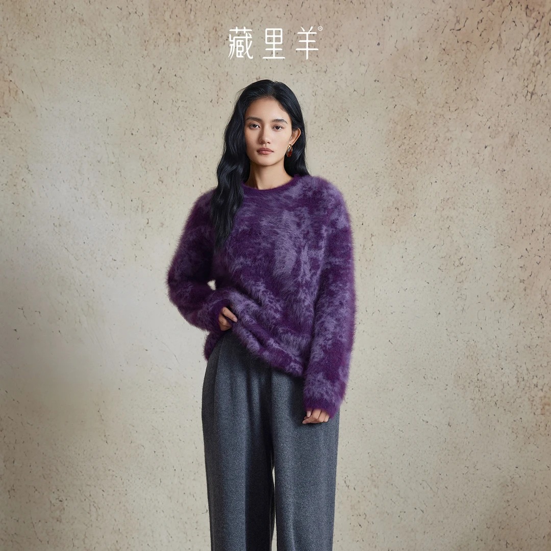 藏里羊【北美小动物毛毛】“砚池” 慵懒松弛感宽松上衣M1575