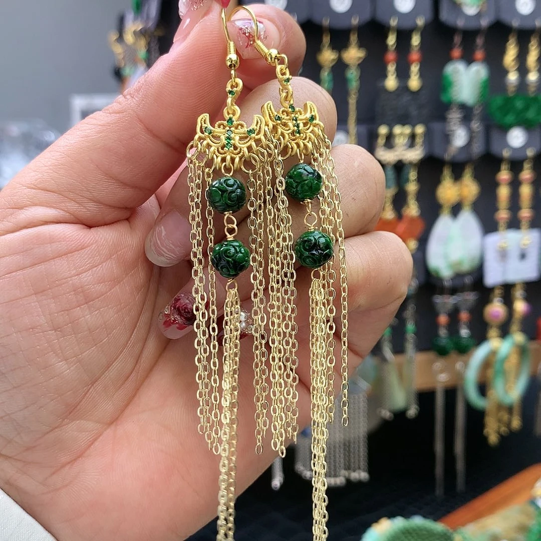 【闪购商品】翡翠耳饰未镶嵌耳坠