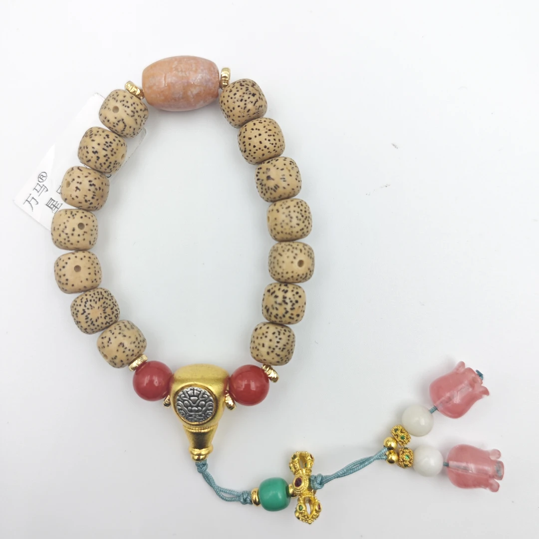 星月菩提设计款玛瑙镶嵌手串450