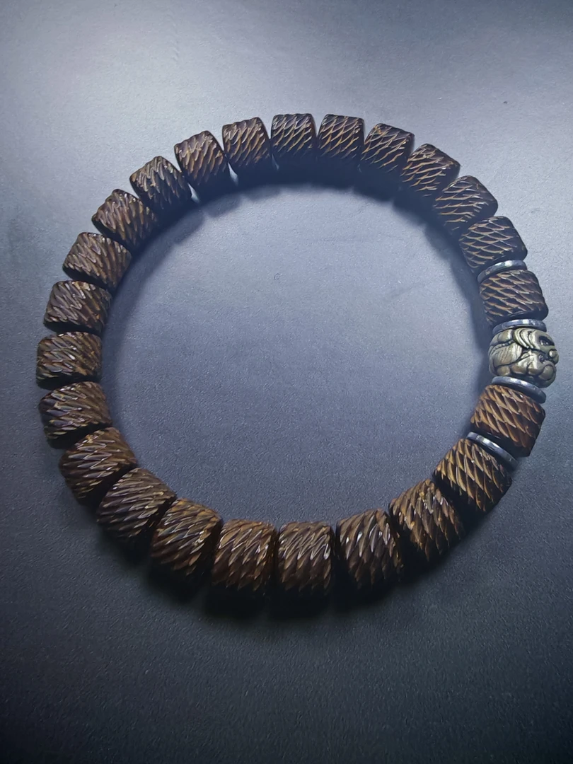 椰蒂原生态手串龙鳞百搭时尚手串无相精品手工雕刻买文玩文玩手串