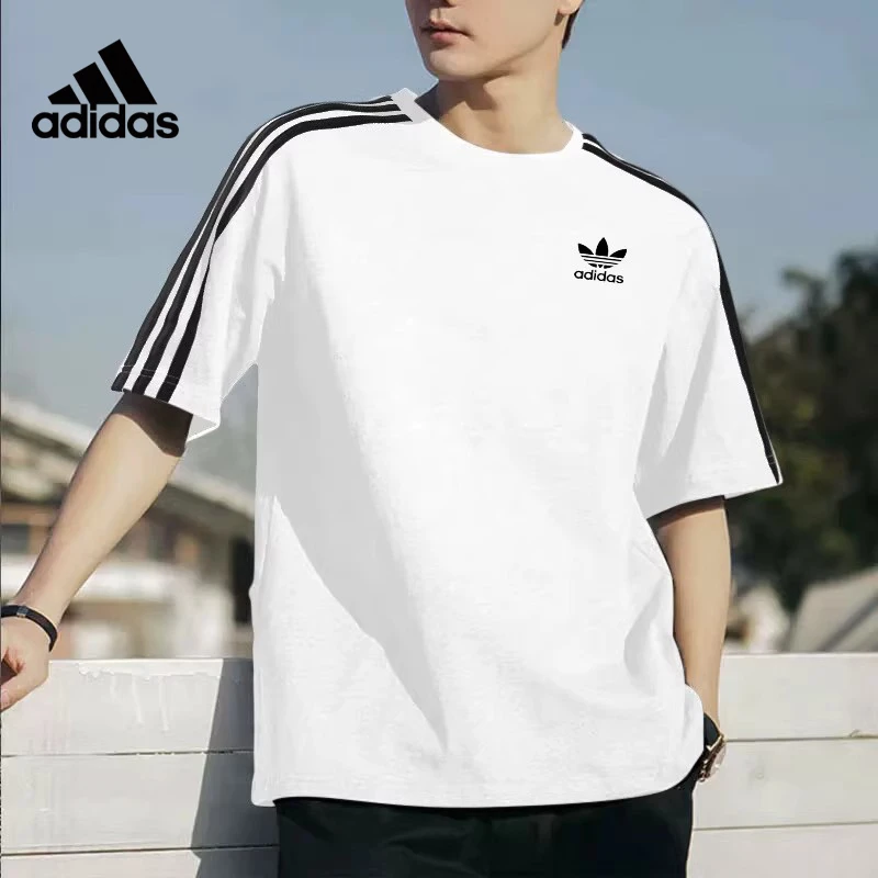 adidas/阿迪达斯三叶草短袖男装夏季新款休闲透气打底运动圆领t恤