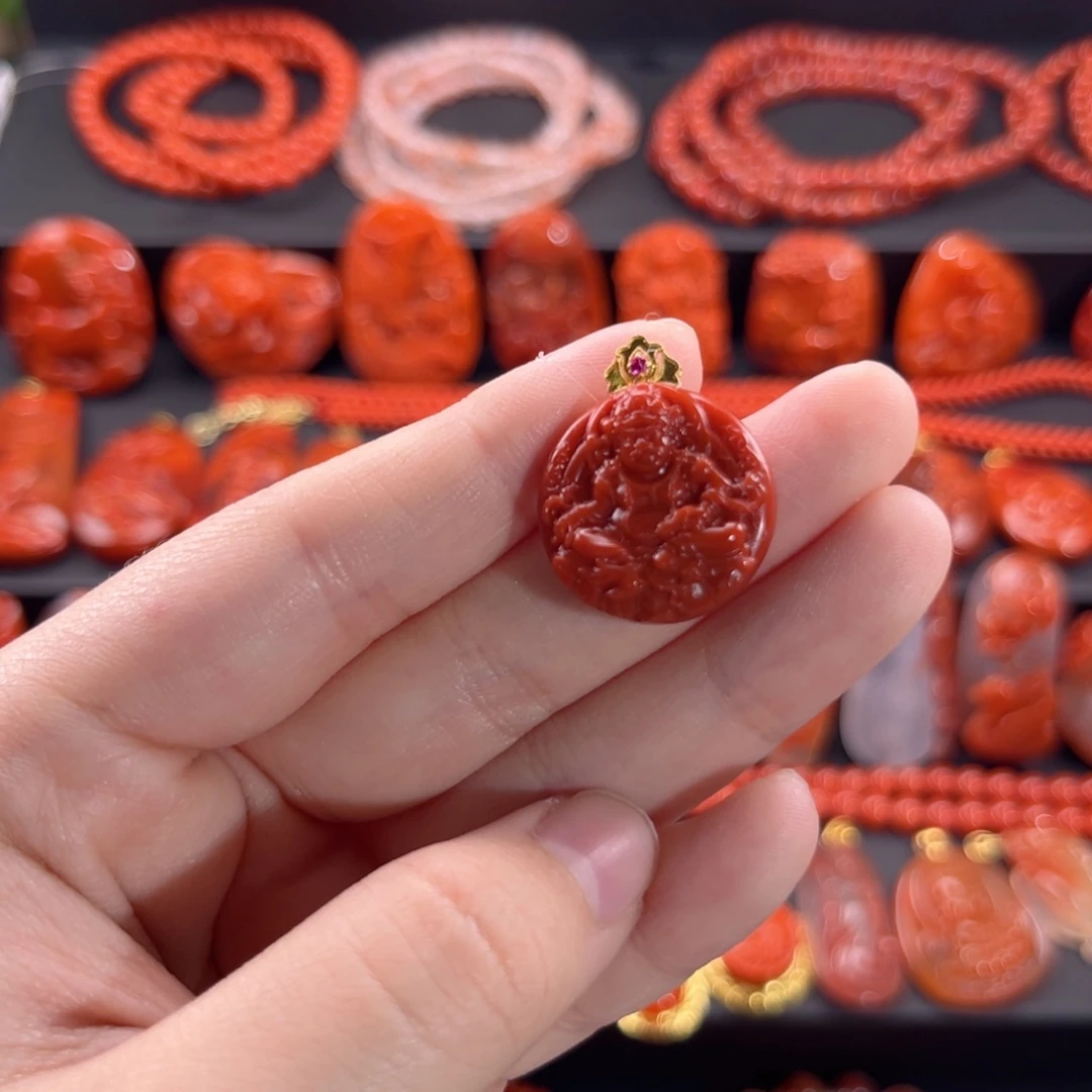 南红玛瑙南红18K金镶嵌