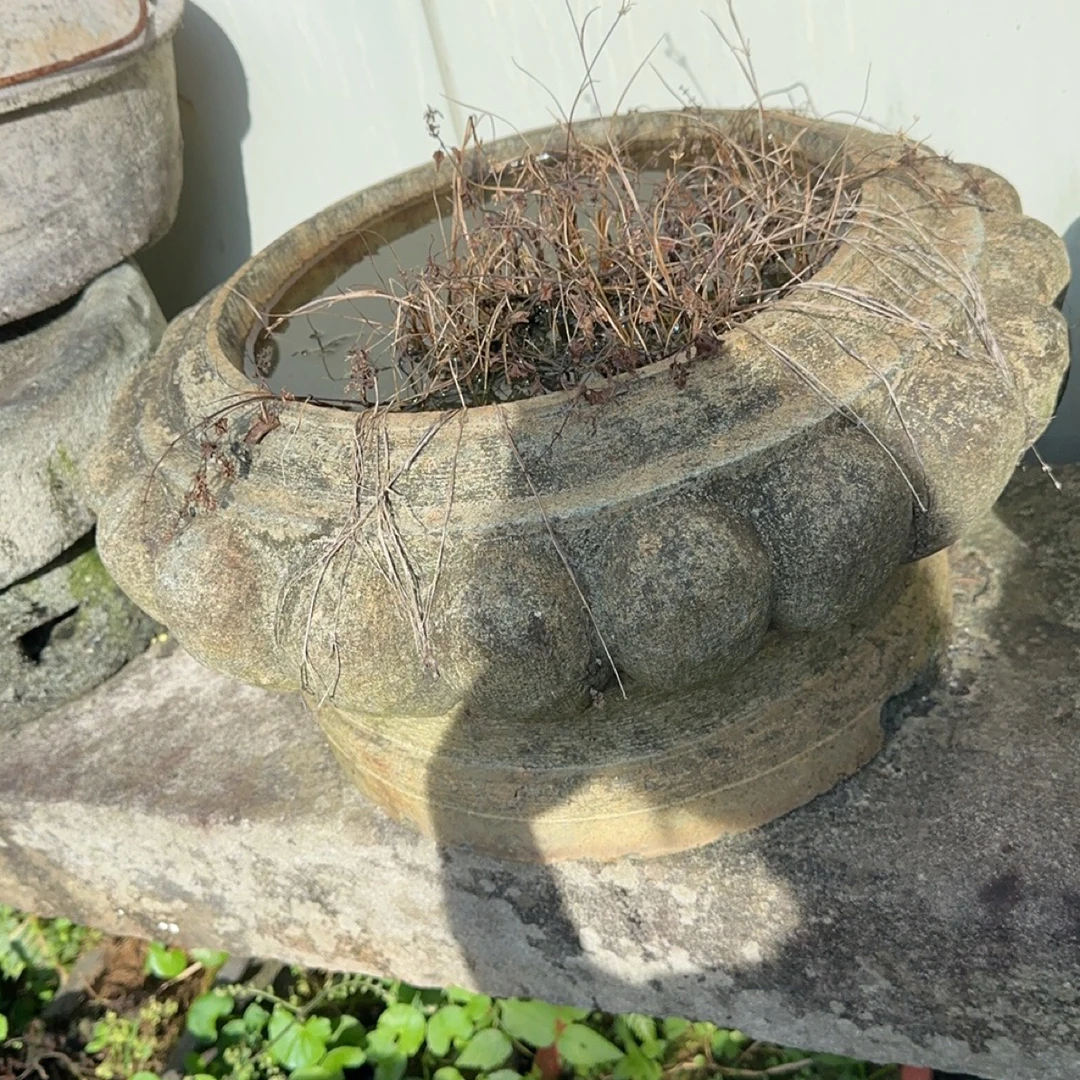 青石老石臼绿豆青