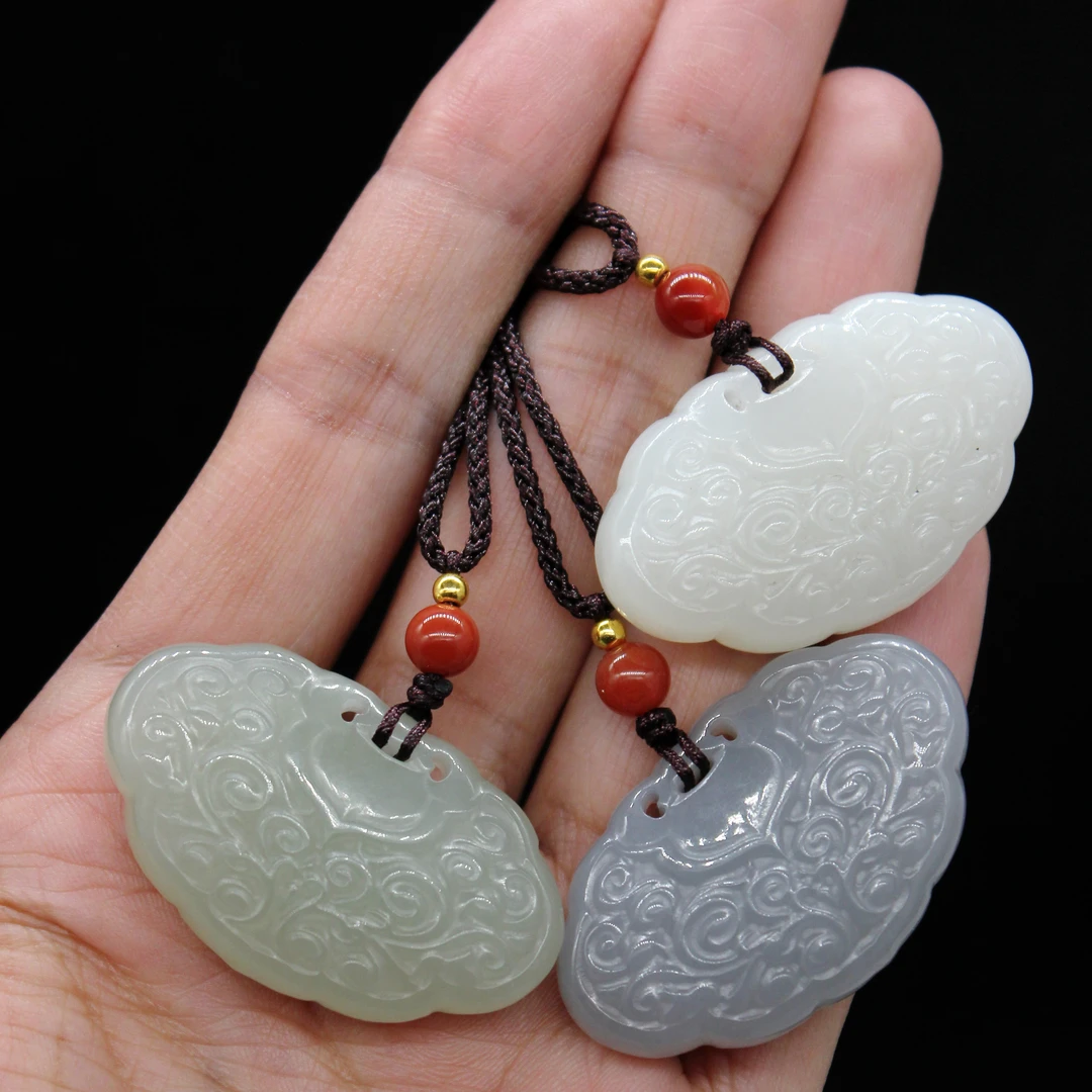 正品天然和田玉平安如意锁时尚国风百搭美美（多样性发货拍一发一）