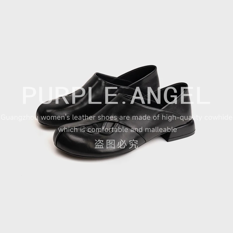 小高女鞋高定2CM/2025新款时尚牛皮法式小单鞋29008