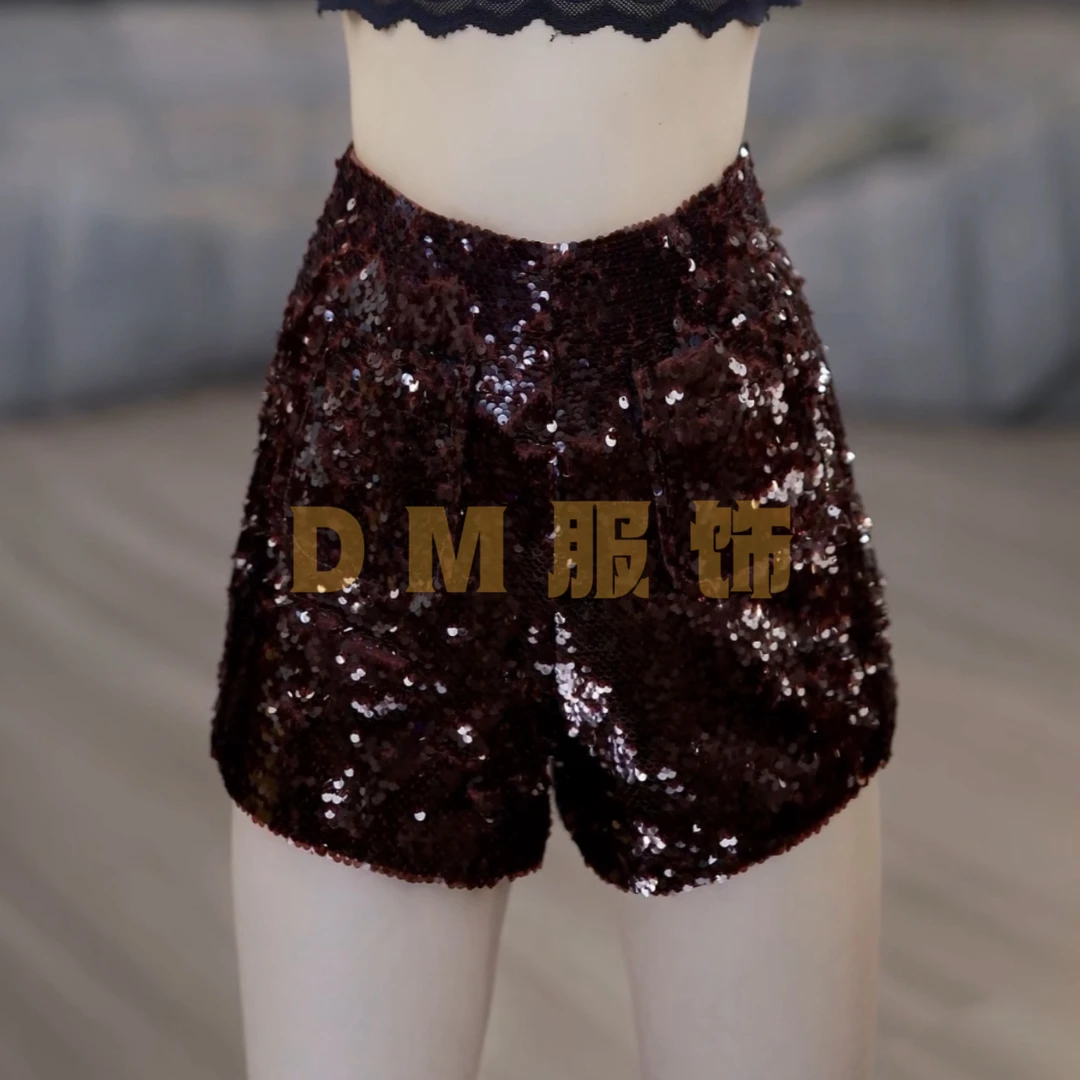 【D.M】订制款时尚洋气重工亮片短裤7675