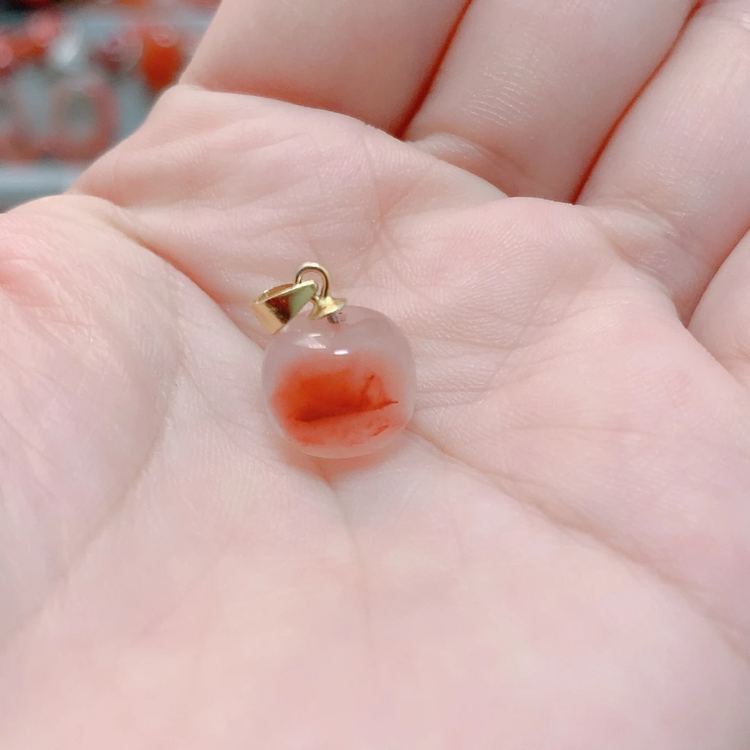 南红玛瑙银S925镶嵌吊坠(不含链)