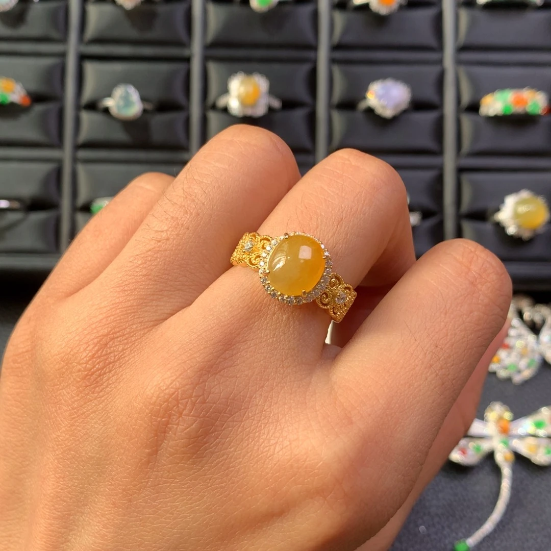 翡翠银S925镶嵌戒指