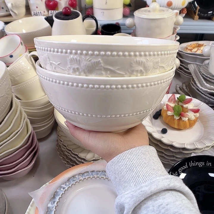 瓷片瑕疵特价陶瓷汤碗