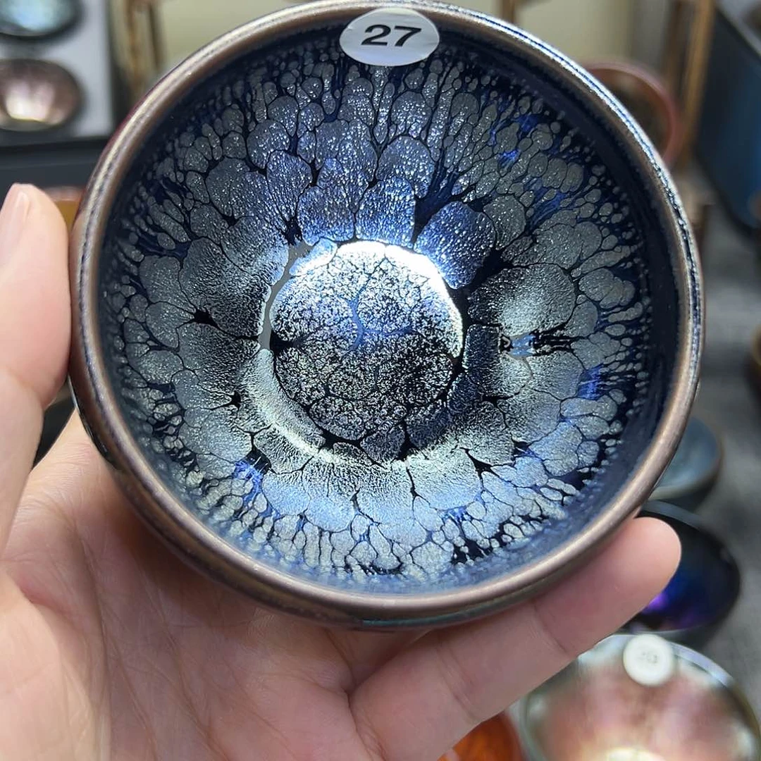 茶盏黑牡丹波体手工