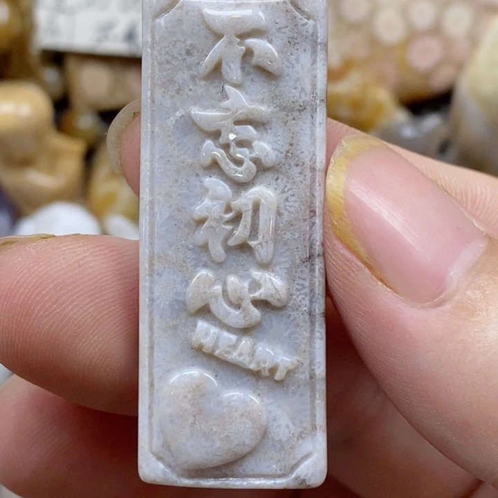 颈饰未镶嵌硅化珊瑚（珊瑚玉）
