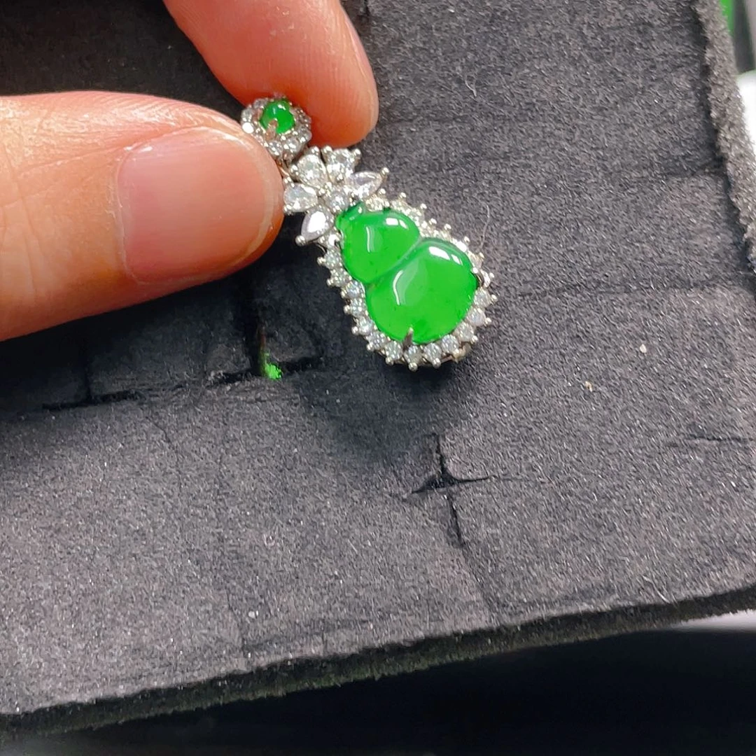 翡翠银S925镶嵌吊坠(不含链)