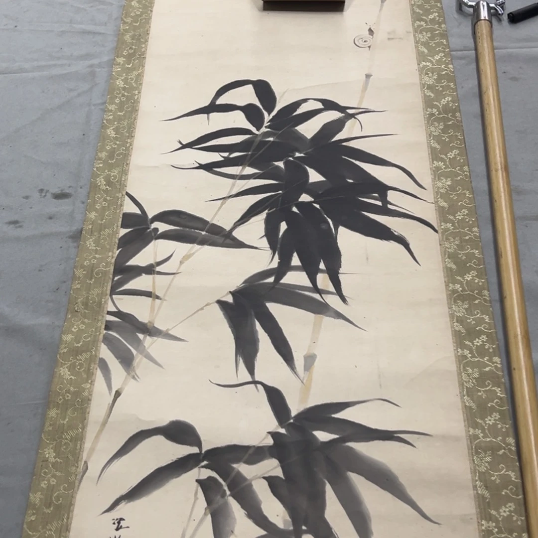 国画木**画手绘临摹风景挂轴