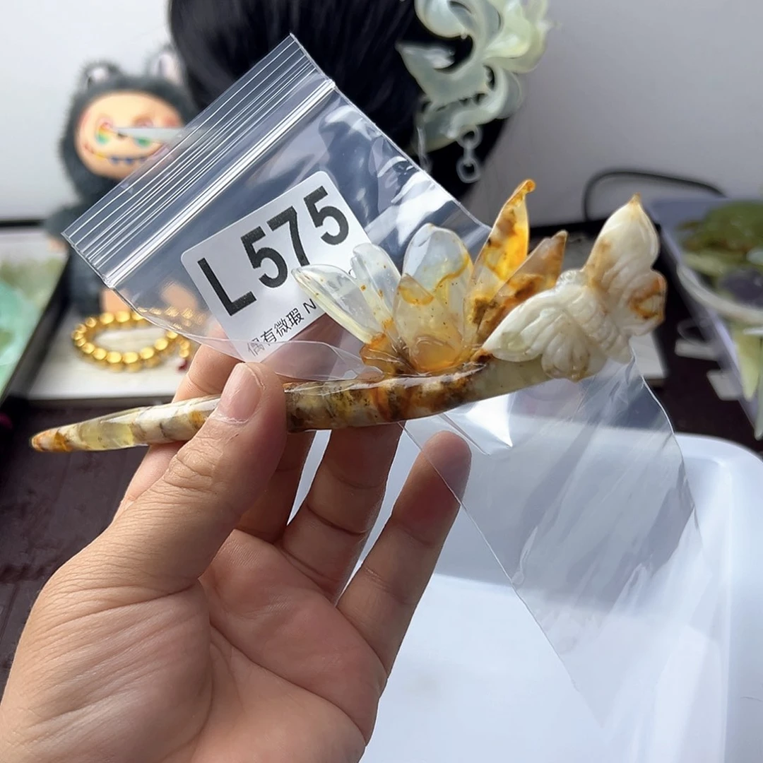 合金蛇纹石玉发饰?****۶