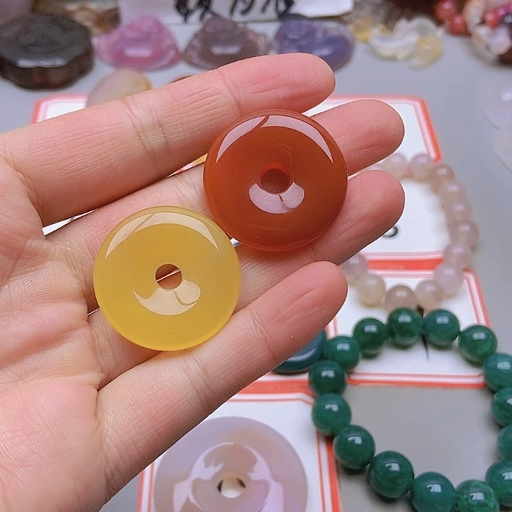 【闪购商品】未镶嵌玛瑙/玉髓珠宝半成品日**辰