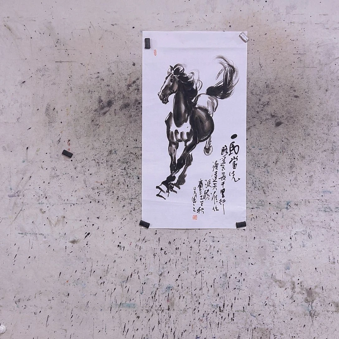 天***如国画三尺100x50cmcm