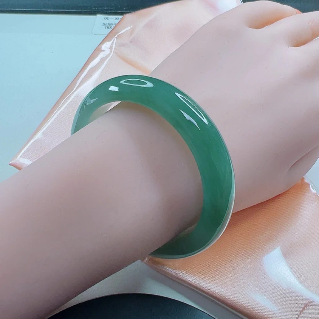 54.1圈天然缅甸翡翠A货冰种满色翡翠女手镯