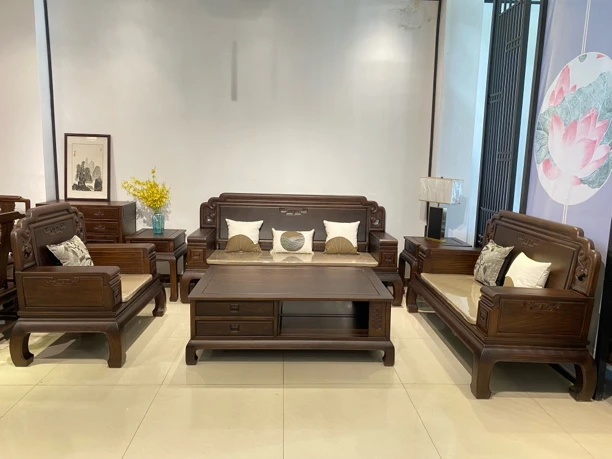 祥和沙发大叶紫檀六件套新中式客厅古典成套