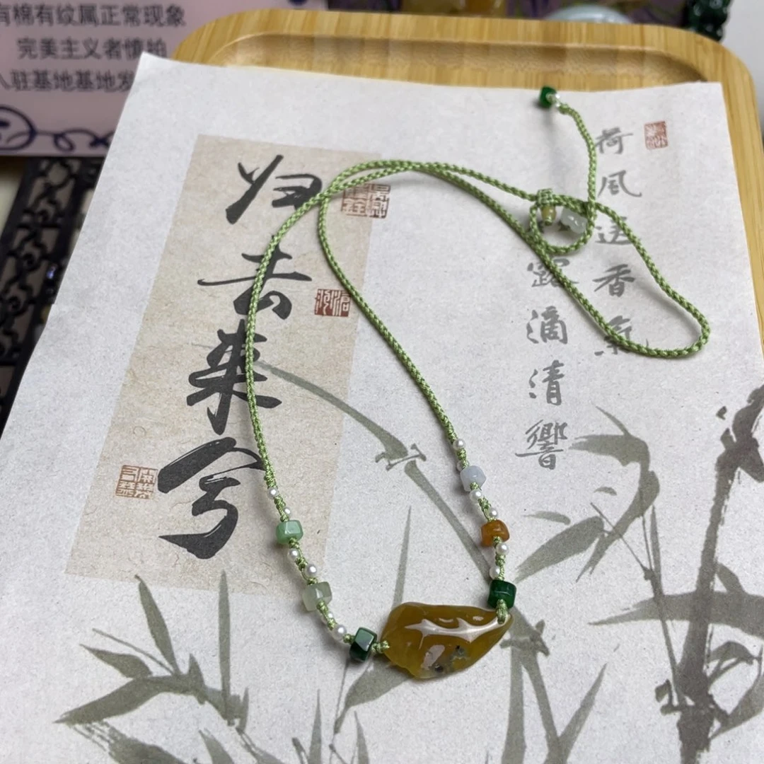 翡翠未镶嵌颈饰设计款项链