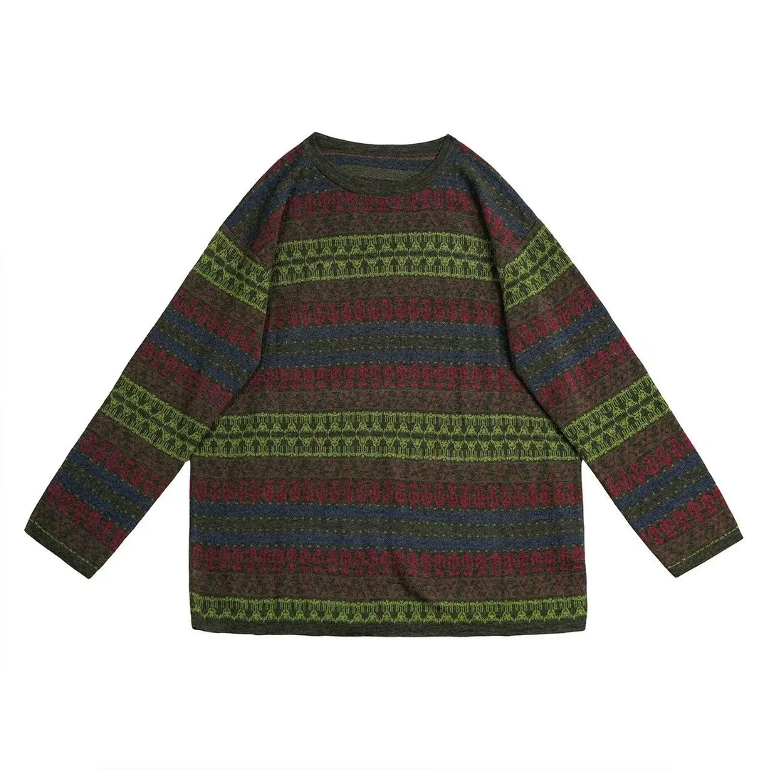 妝點家 云雾里 特细水溶 羊 毛  复古提花针织上衣 Y25FW 6322