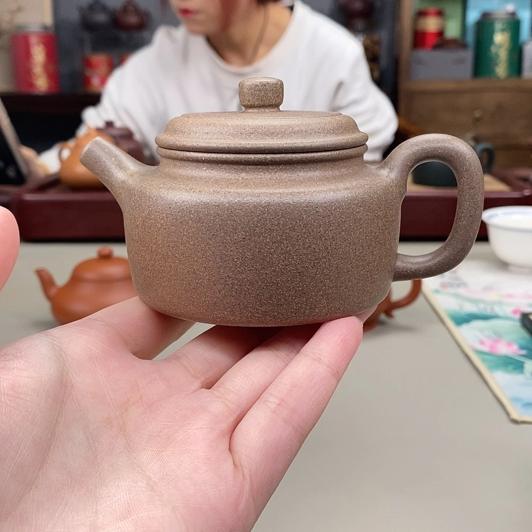 紫砂茶壶黄降坡高温德钟半手160cc