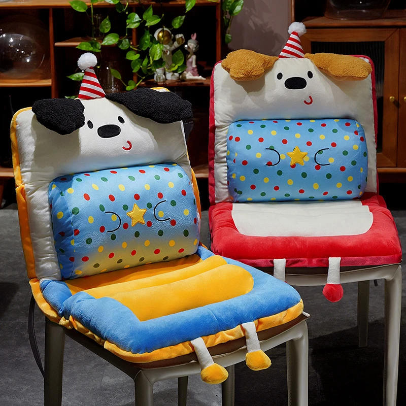 连体坐垫椅子垫护腰靠枕靠背靠垫一体学生宿舍办公室座垫座椅屁垫